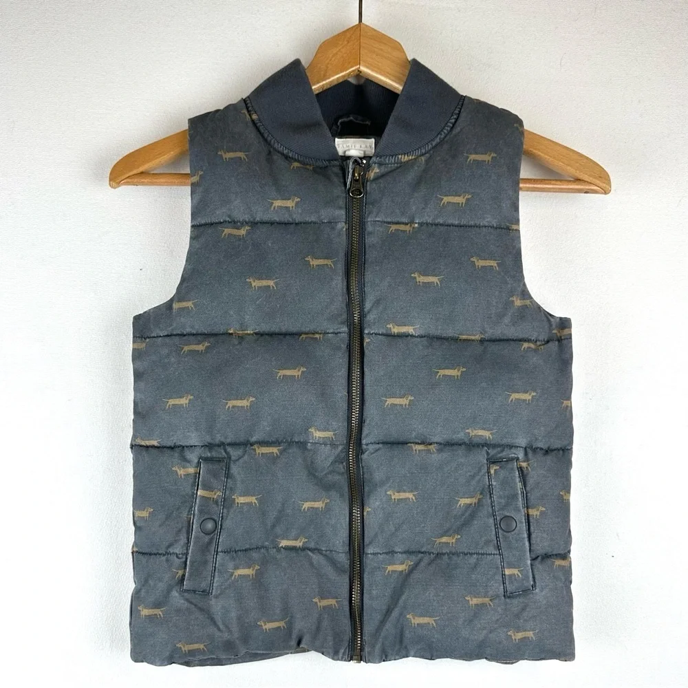 Jamie Kay Kids Basil The Dog Printed Puffer Vest